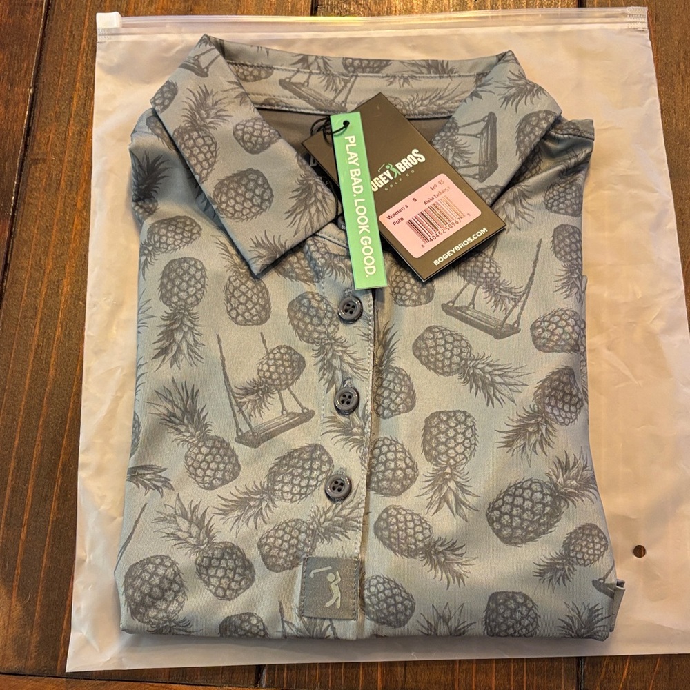 Women’s Pineapple Print Polo Shirt
